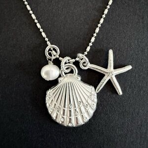 Brighton Silver Seashell and Starfish Necklace - NWT